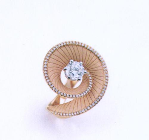 Golden ring - diamonds 1ct + 0,25ct