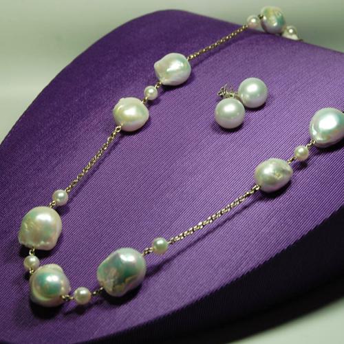 Baroque pearl jewelry set