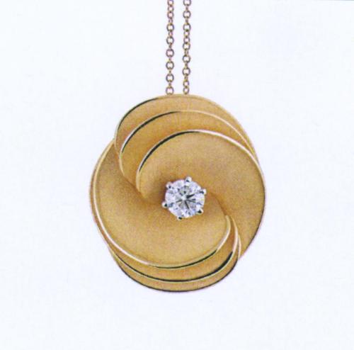 Kullast kaelaehe - teemant 0,5ct